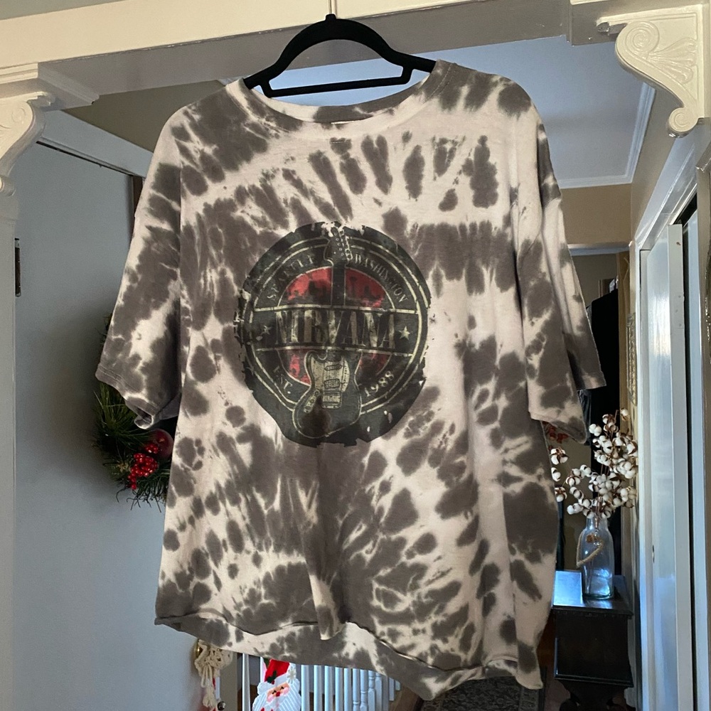 Nirvana Tie Dyed Gray White short sleeve t-shirt XL